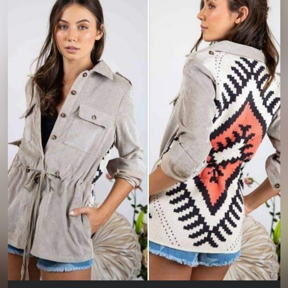 Davis & Dani Aztec, Tribal Design Lightweight Jacket